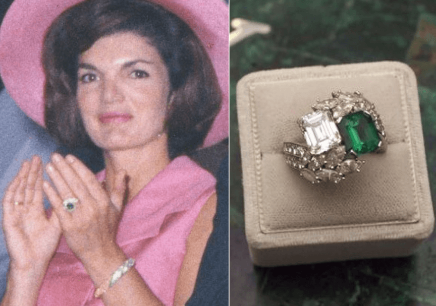 Jacqueline Onassis engagement ring Arena Pile Top 10 Most Expensive Engagement Rings